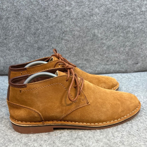 Kenneth Cole REACTION Mens Brown Suede Chukka Boots Lace Up Ankle Boots Sz 10.5